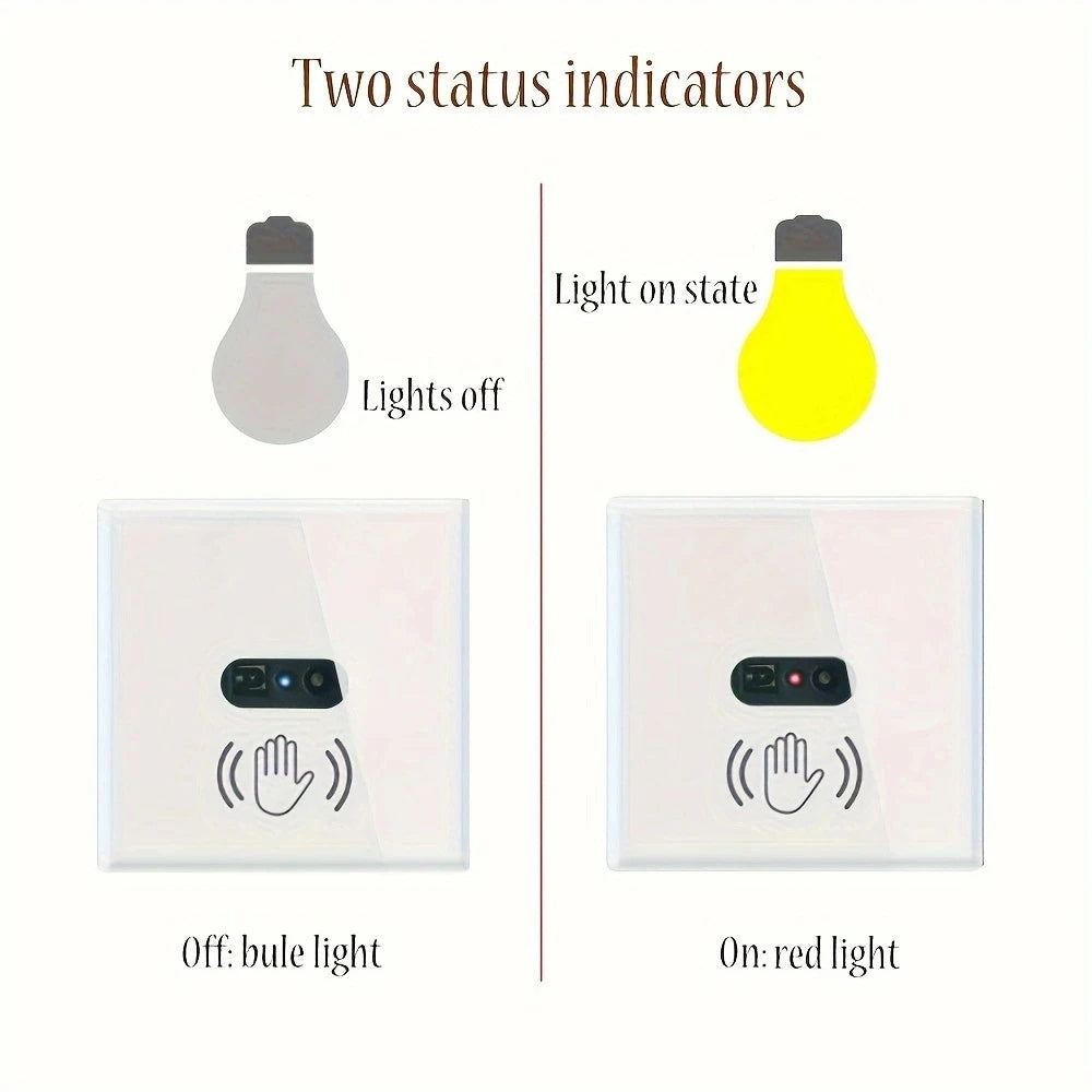 COLOROCK 1pc Wall Light Switch Infrare IR Sensor No Need Touch EU UK 220V 110V Glass Screen Panel Electrical Power On Off Lamp