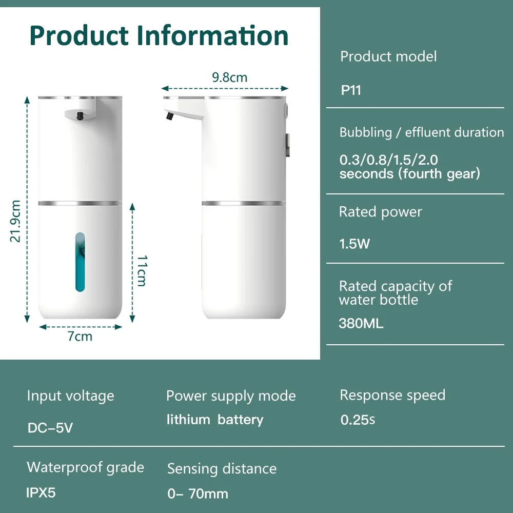 Xiaomi 380ML Automatic Foam Soap Dispenser Bathroom Smart Washing Hand Machine With USB Charging High Quality White Soap Pump