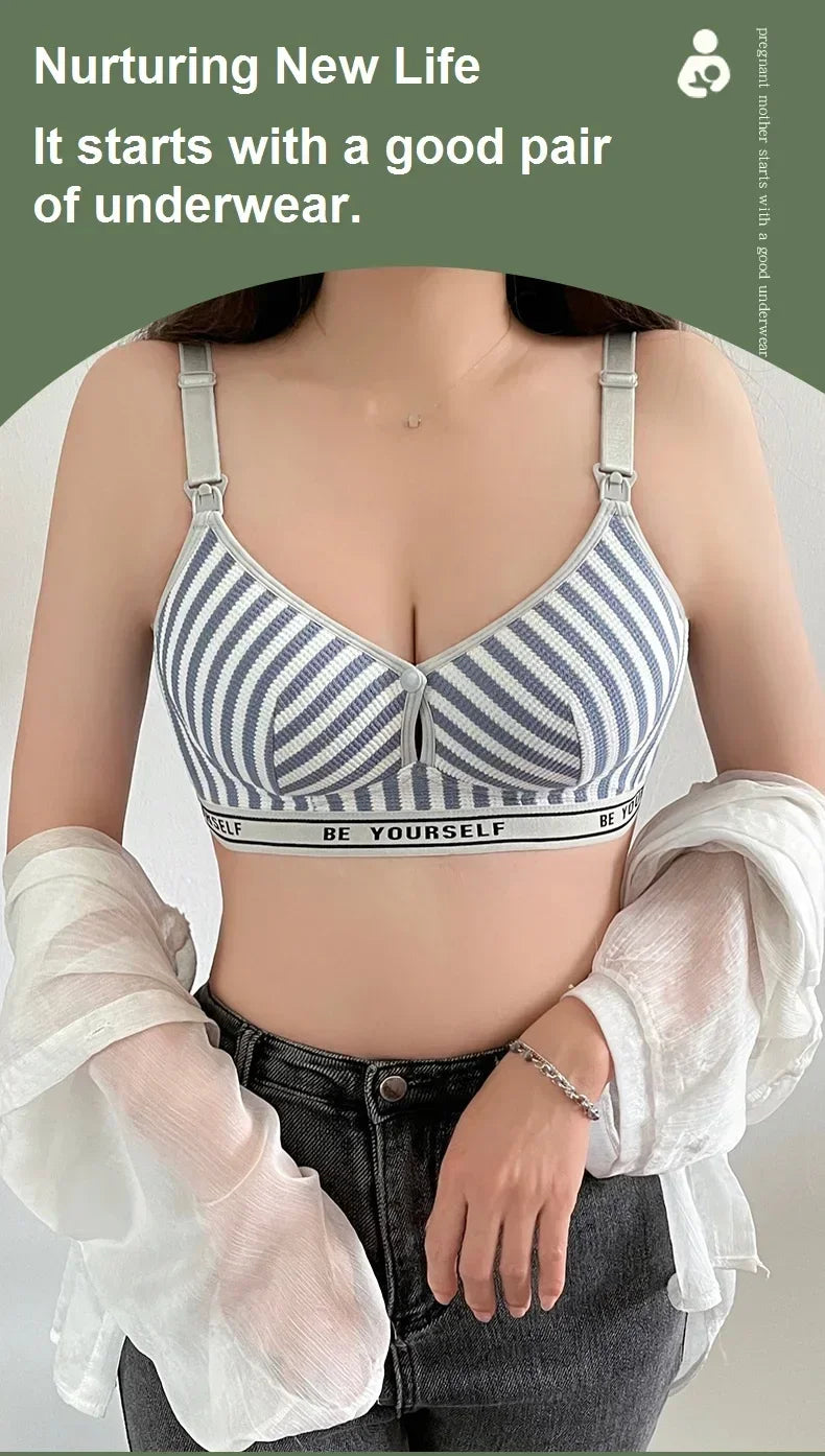 Women Mommy Nursing Underwear Women Mom Cotton Maternity Pregnant Brassiere Female Ladies Mommy Non-steel Ring Breastfeeding Bra