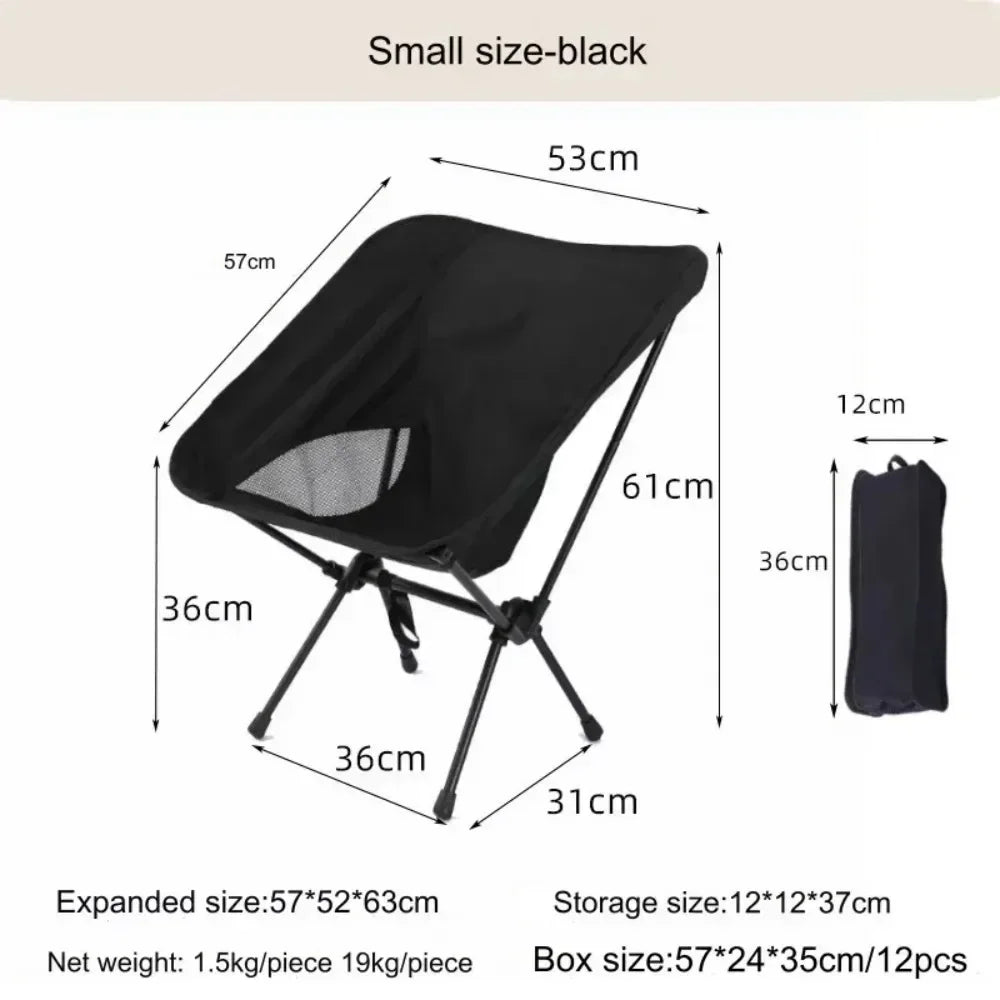 Ultralight Portable Folding Moon Chair with Oxford Fabric for Camping Hiking Travel Beach Picnic Fishing Outdoor Adventure Seat