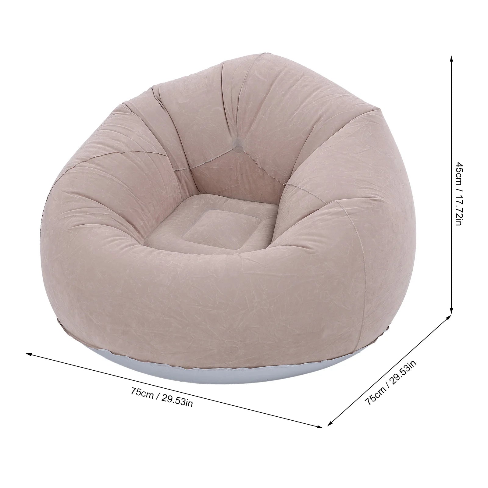 ZK20 Inflatable Lounge Chair Portable Sofa Couch for Living Room Bedroom Balcony Reading Room Gray