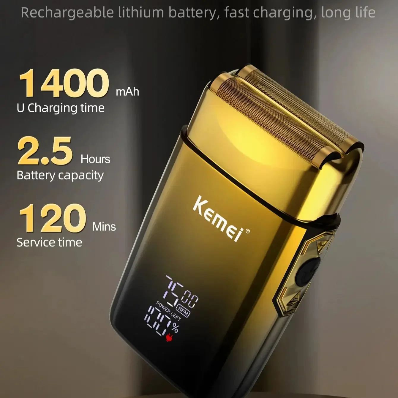 Kemei TX10 Electric Shaver Hair Rechargeable Facial & Beard Foil Razor For Men Bald Head Shaving For Men Machine Barber