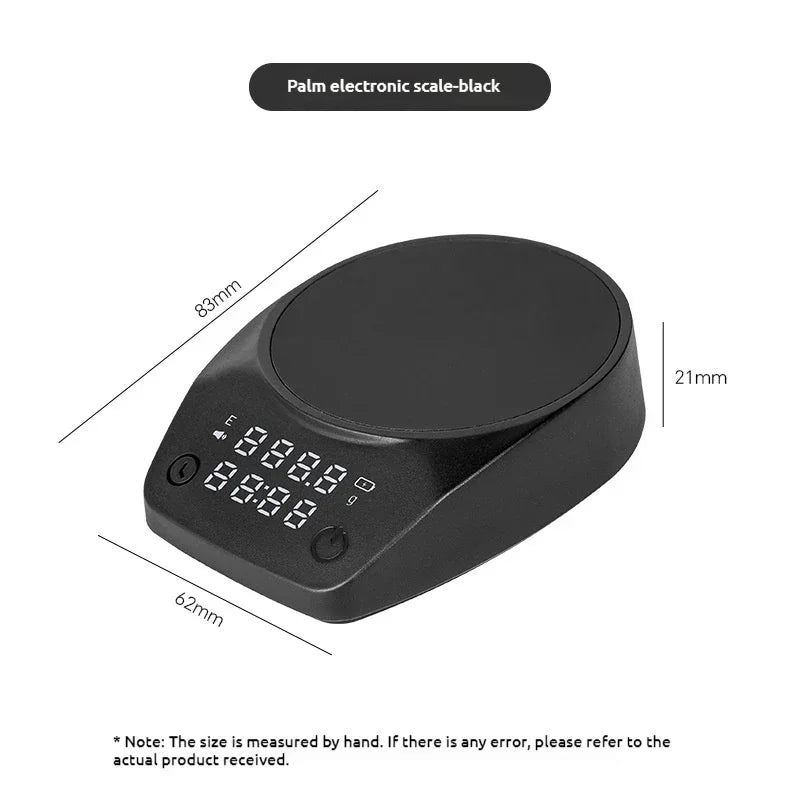 Mini Coffee Scale Electronic Italian Coffee Bean Scale Palm Size Timing Weighing Scale Home Kitchen Tool Coffee Bar Accessories