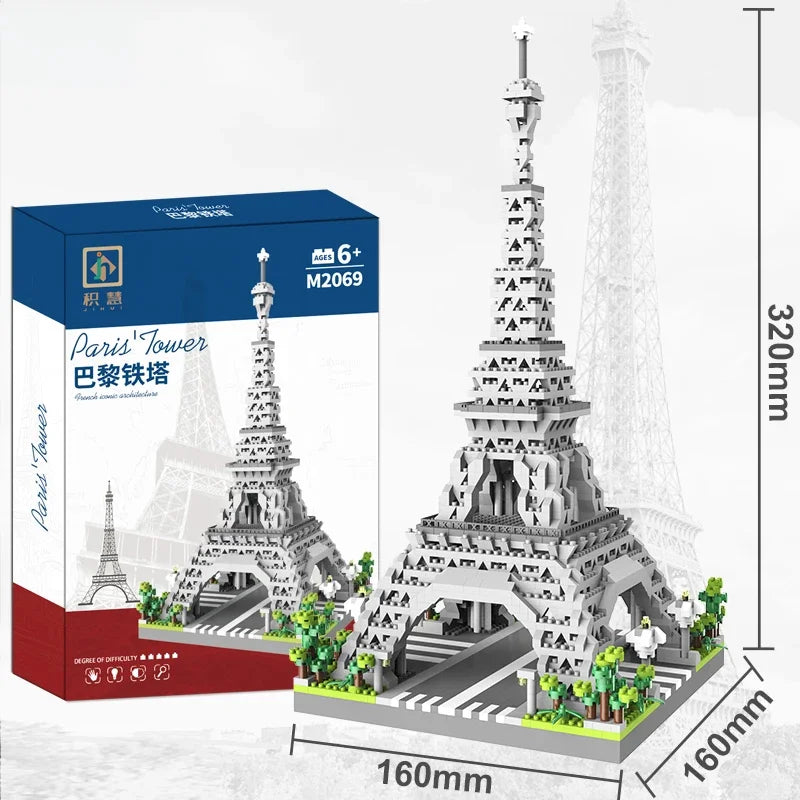 Eiffel Paris Tower Building Block Series Boys and Girls Children's Micro Particle Building Block Assembly Puzzle Toys