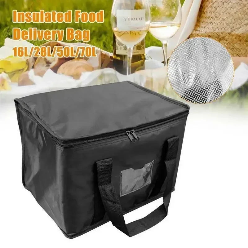 16L-70L Insulated Thermal Cooler Bag Insulation Keep Cold Large Capacity Portable Lunch Bag Zip Picnic Camping Tin Foil Food Bag