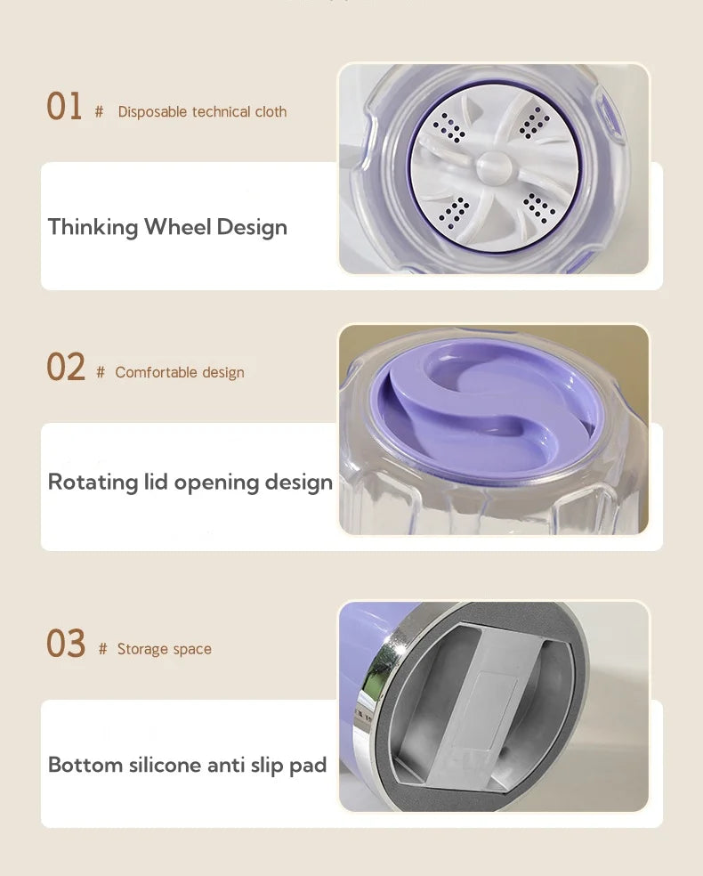 1L Mini Rechargeable Washing Machine Underwear Travel Portable Small Socks Washing Machine Dehydratable Portable Laundry Bucket