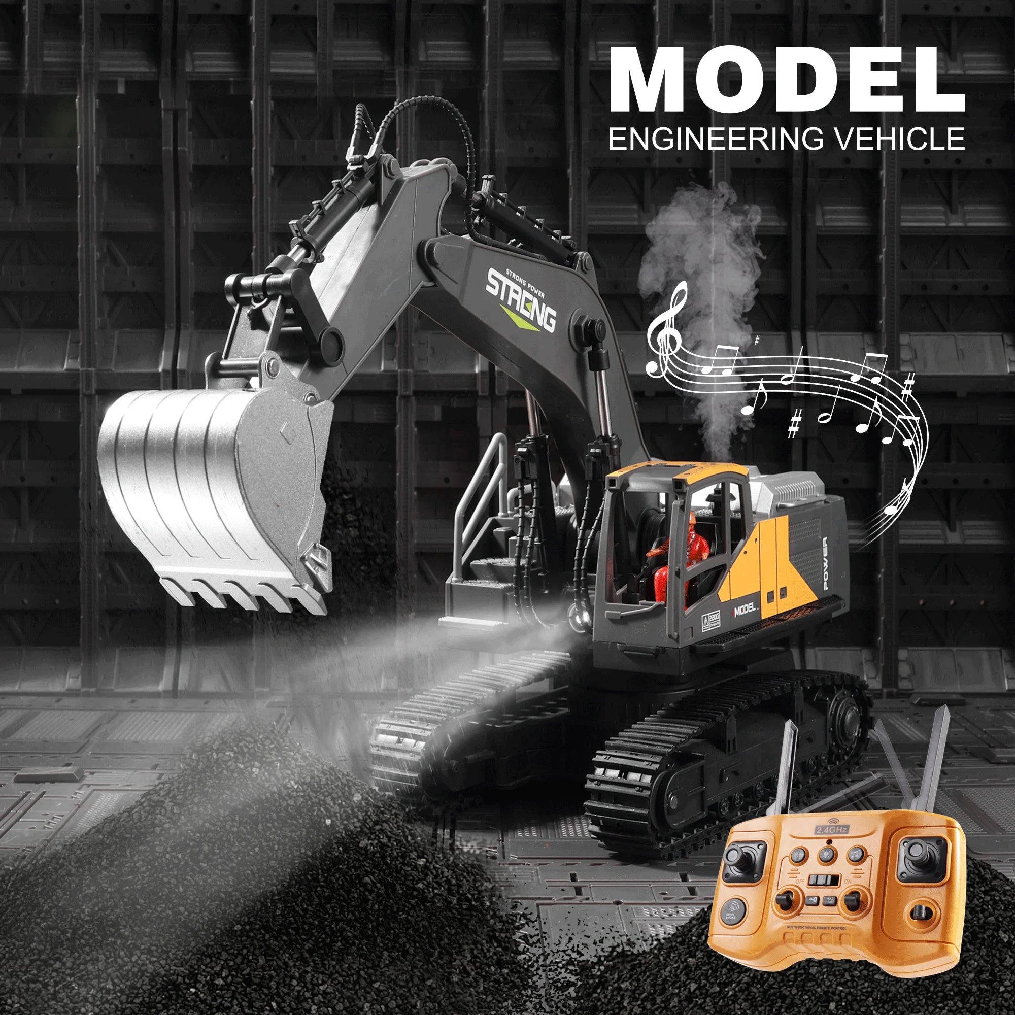 ZWN 1/16 1/20 Remote Control Excavator Dump Truck RC Model Car Toy Professional Alloy Simulation Construction Vehicle for Kids