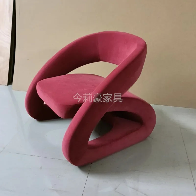 Lazy Nordic Living Room Chairs Red Leisure Comfy Puffs Modern Bedroom Chairs Lounge Design Hotel Sillas De Sala Home Furniture
