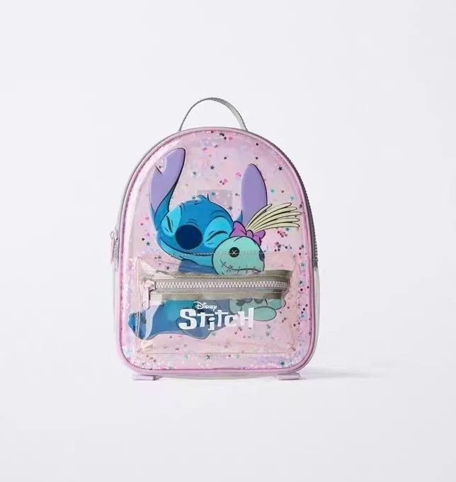 New Disney cartoon Stitch sequin Backpack bag Kindergarten school bag lady girls ball birthday gift