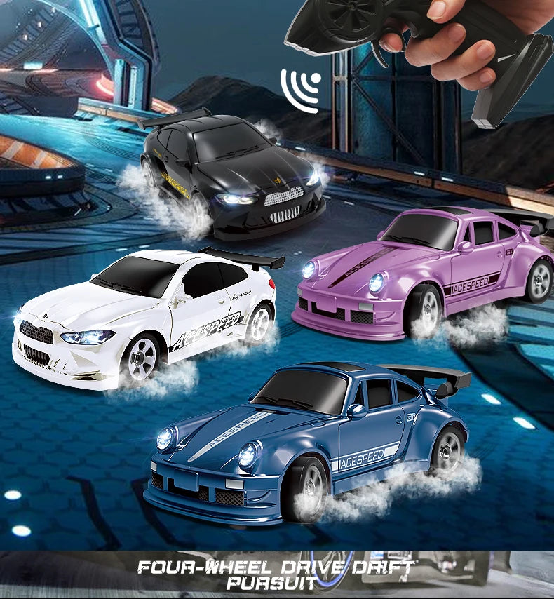 1/64 RC Car Four-Wheel Drive Remote Control Desktop Stunt Car Full Proportions Mini Racing Drift Car Toy Model Boy Gift