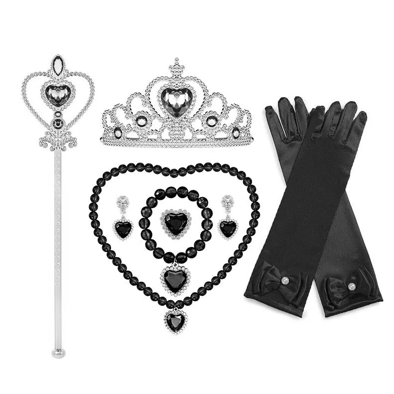 Princess Girls Anna Elsa Accessory Costume Photography Props Gloves Tiara Angle Fairy Wand Jewelry Set Fancy Dress Role Play