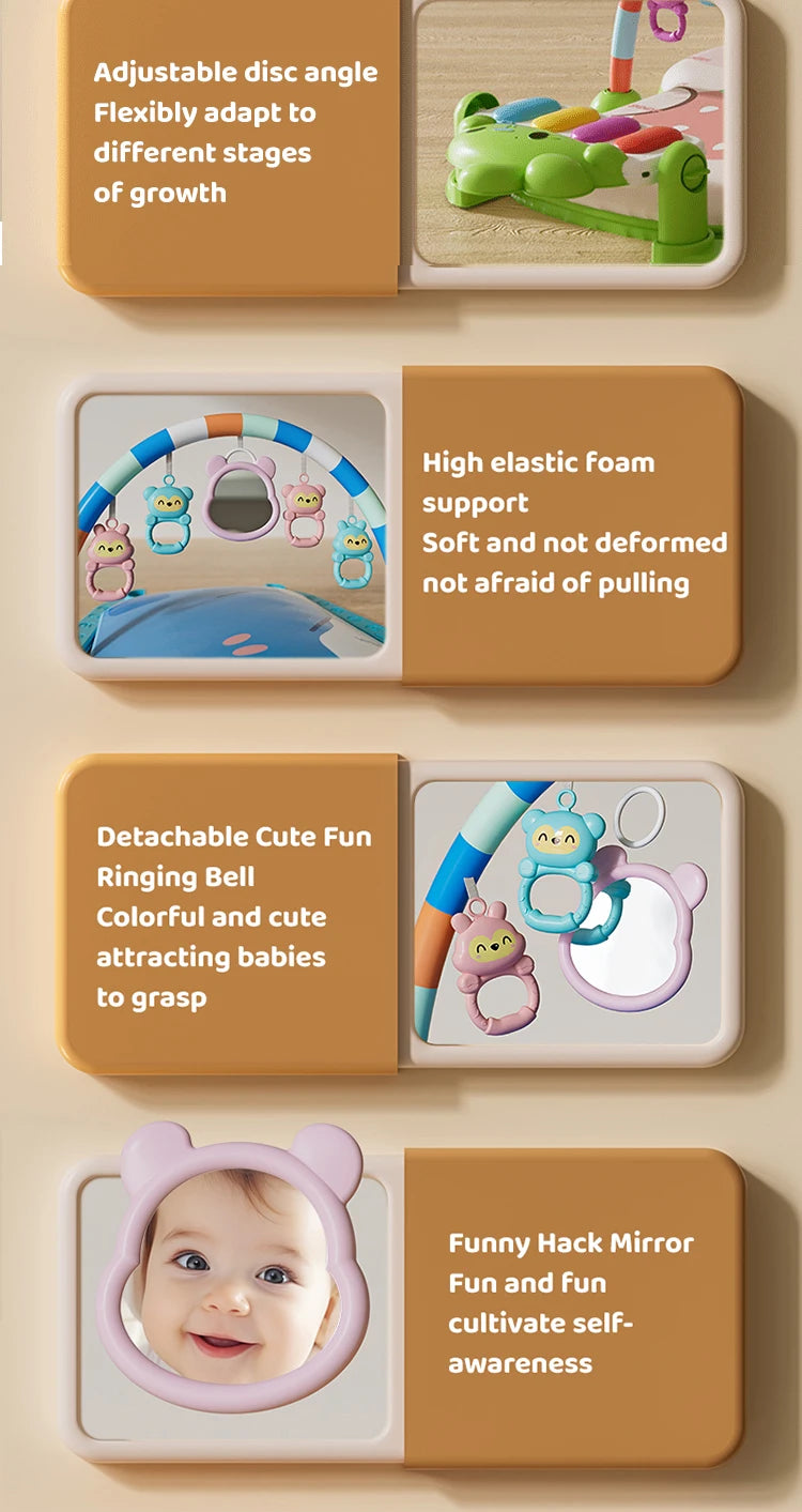 Baby Pedal Piano Fitness Stand Music Play Newborn Piano Crawling Blanket Early Educational Toys Play Mat 0-36 Months Baby Gifts