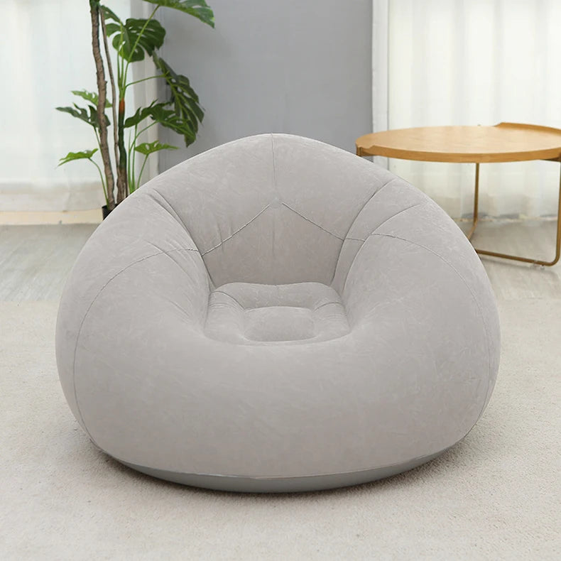 Portable Inflatable Sofa Soft Indoor Bedroom Lounge Bean Bag Chair Outdoor Camping Lazy Seat Round Single Inflatable Sofa