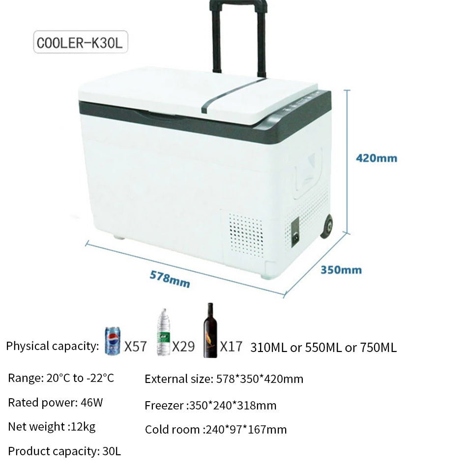Car refrigerator compressor large truck refrigerated freezer car home dual-use refrigeration mini small freezer 12V24V
