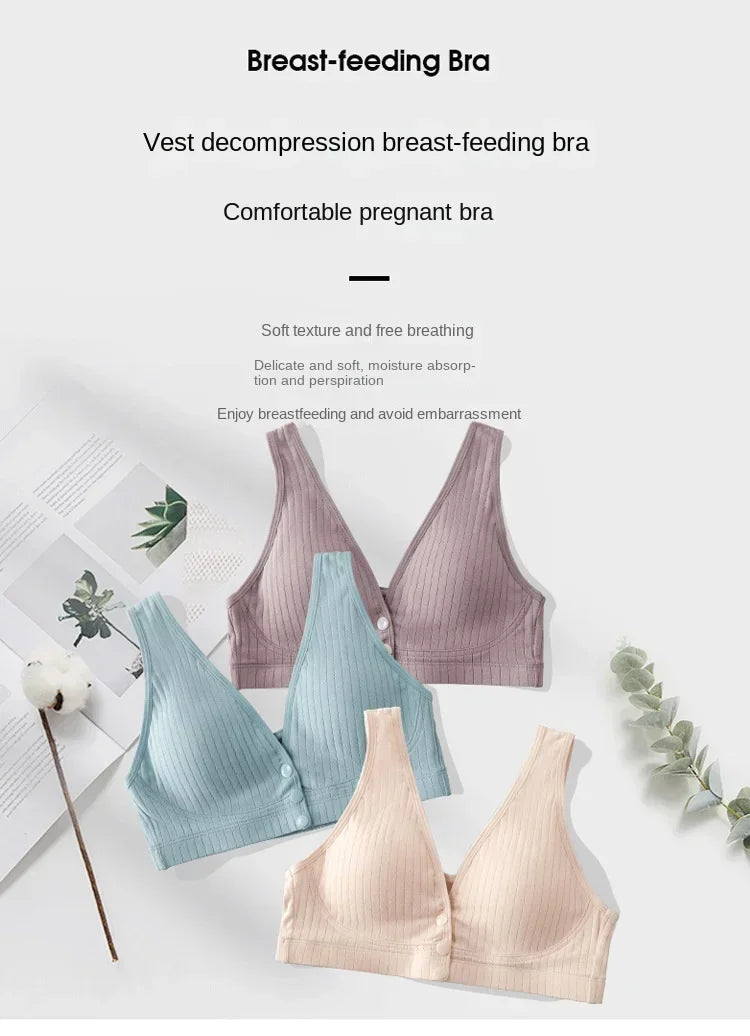 Cotton Maternity Nursing Bras Pregnant Breastfeeding Pregnancy Women Underwear Breast Feeding Bra Soutien Gorge Allaitement