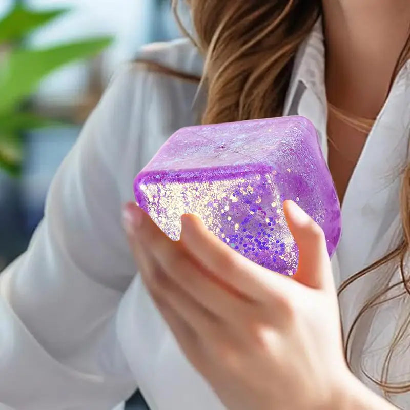 Maltose Cube Stress Squeeze Toy D ecompression Small Ice Cubes Anti Stress Slow Rebound Polar Light Colorful Squeeze TPR Block
