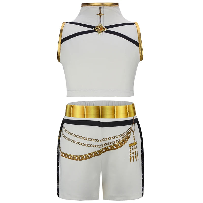 Girl Set 3pcs Demon Hunters Rumi Cosplay Costume Birthday Party Stage Performance Costume Halloween Carnival Kids Dress Up Set