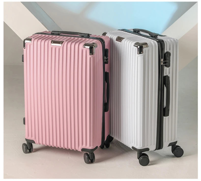 Men's Luggage 22-24 Inch Large Capacity Thickened Durable Travel Suitcase with Password Lock Student Suitcase Leather Carry-On