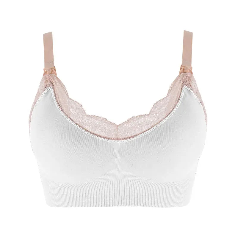 Wireless Front Open Nursing Bra Soft Lace Breathable Seamless Maternity Breastfeeding Bras Maternal Support For Pregnant Women