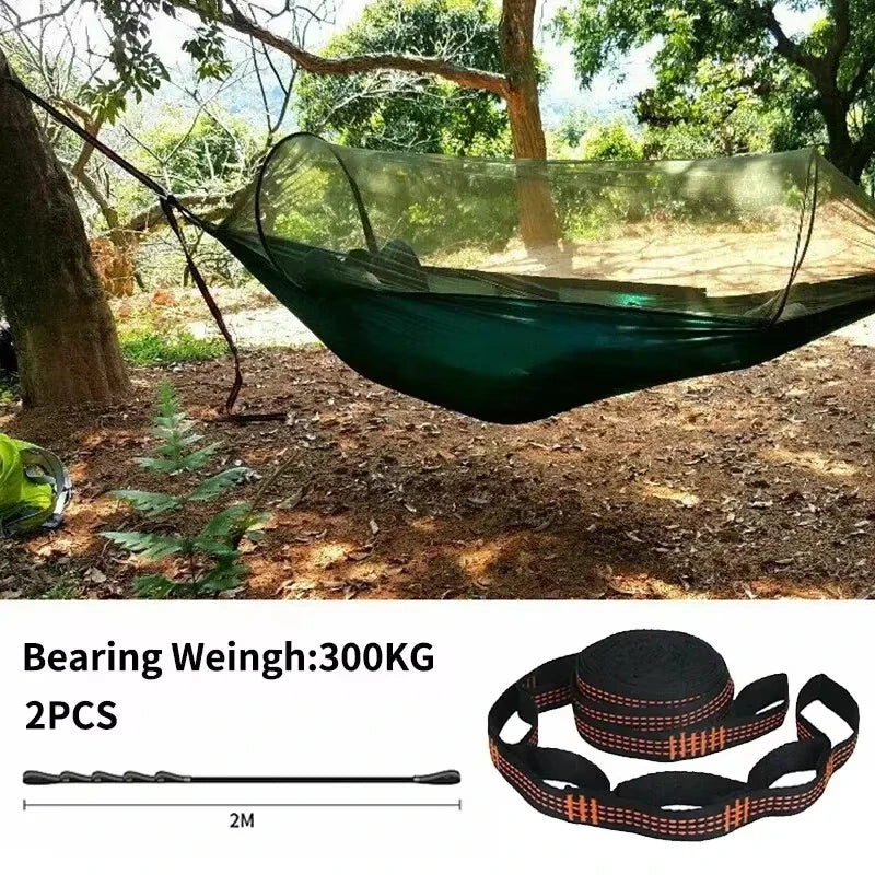 2Pcs High Bearing Capacity Hammock Straps 600lbs Breaking Strength Polyester Hammock Belt Rope 5 Ring Correias De Poliéster