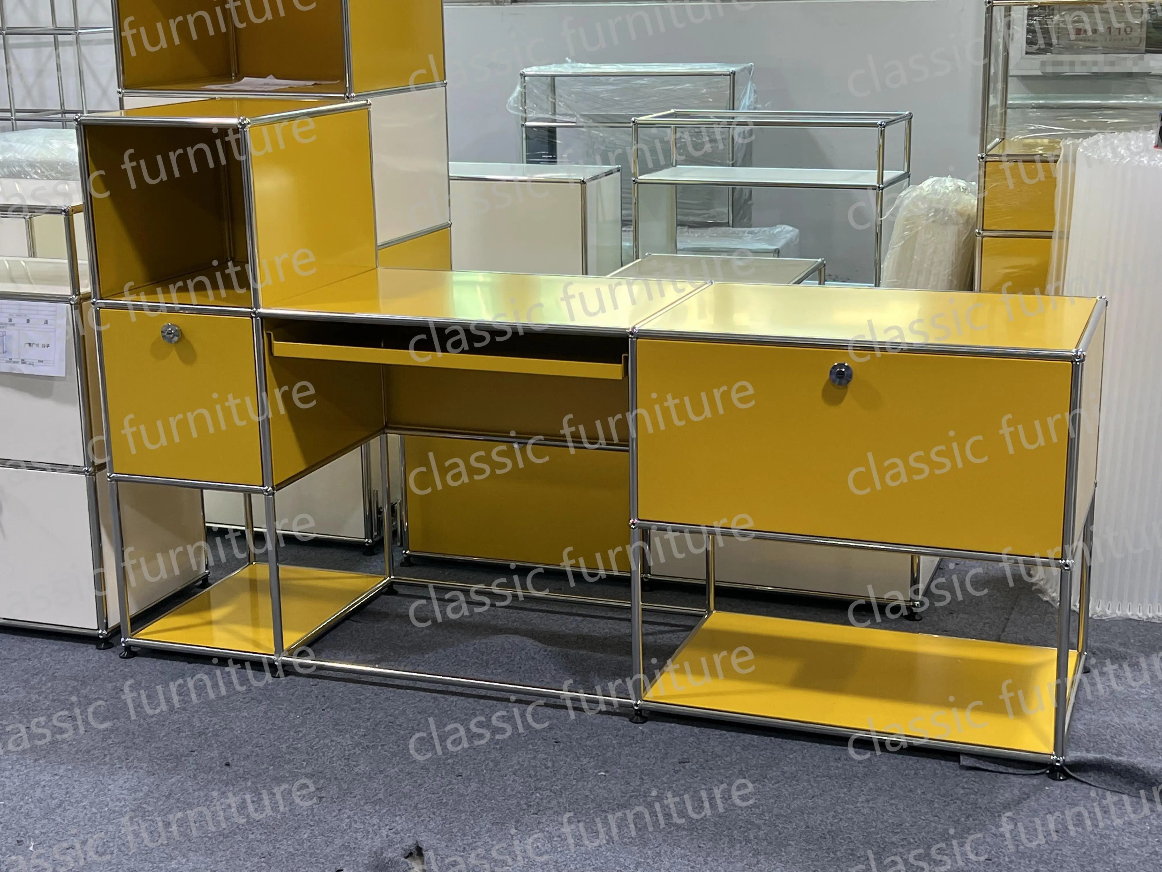 Modular Module Furniture Magazine CD Display Customized Metal Stainless Steel Cabinet  Storage  Sideboard Shelf DIY Living Room