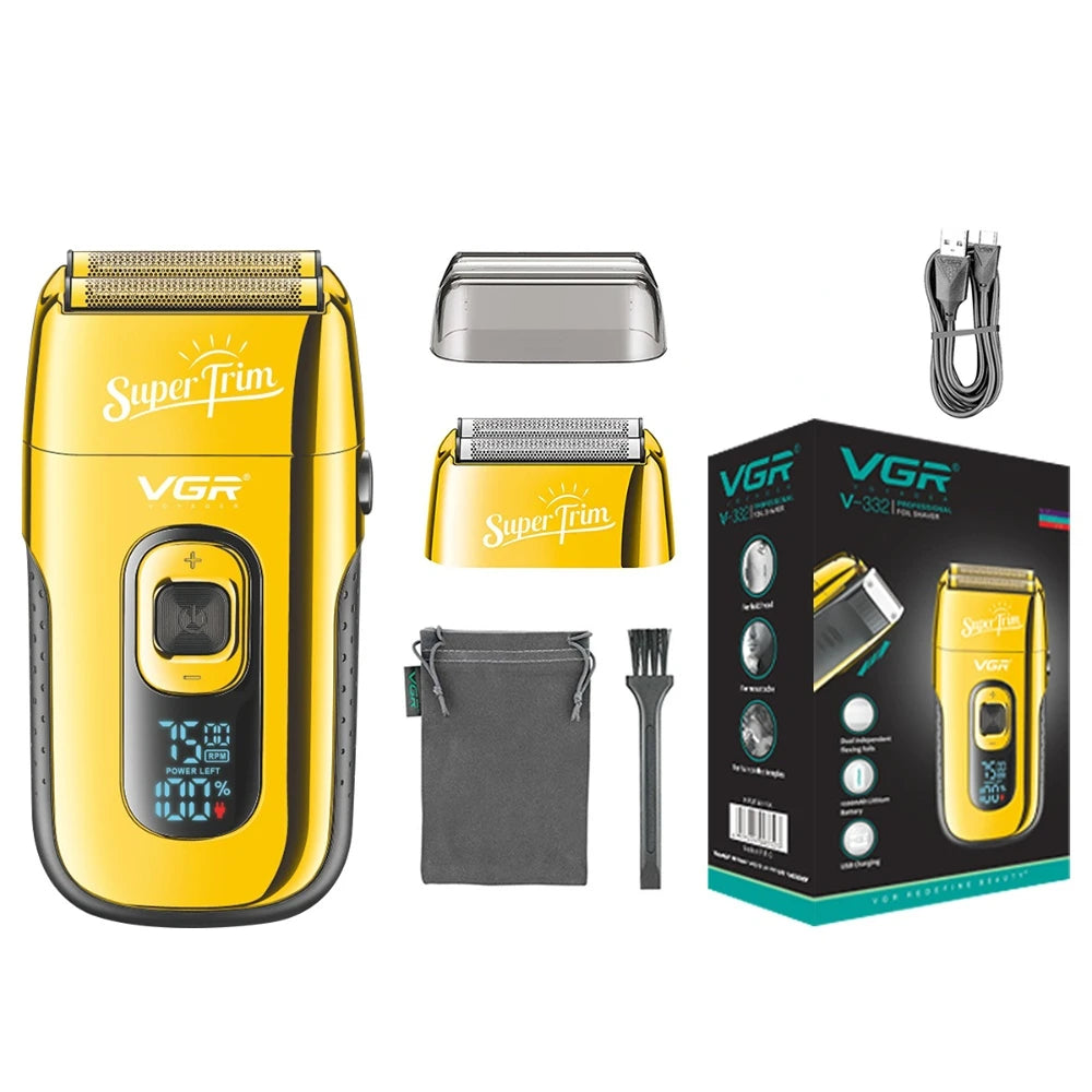 VGR Shaver Professional Beard Trimmer Electric Razor Portable Shaving Machine Reciprocating Hair Trimmer Shaver for Men V-332