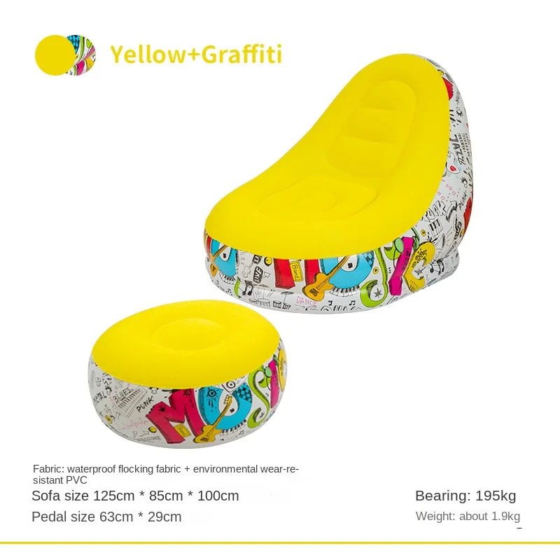 DZ Outdoor Inflatable Sofa Chair Portable Camping Internet Celebrity Thick Plush Lazy Sofa Bedroom Home Leisure Folding Bed 2025