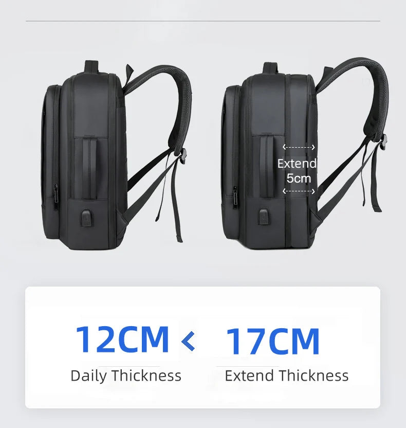 Rilibegan Men Travel Backpack Expand Oxford Big Capacity USB Charge Business Male Backpacks Computer Men Backpacks