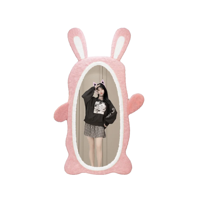 Aesthetic Light Mirror Long LED Girls Standing Smart Makeup Full Body Vanity Mirror Cute Standing Espelhos Home Decorations