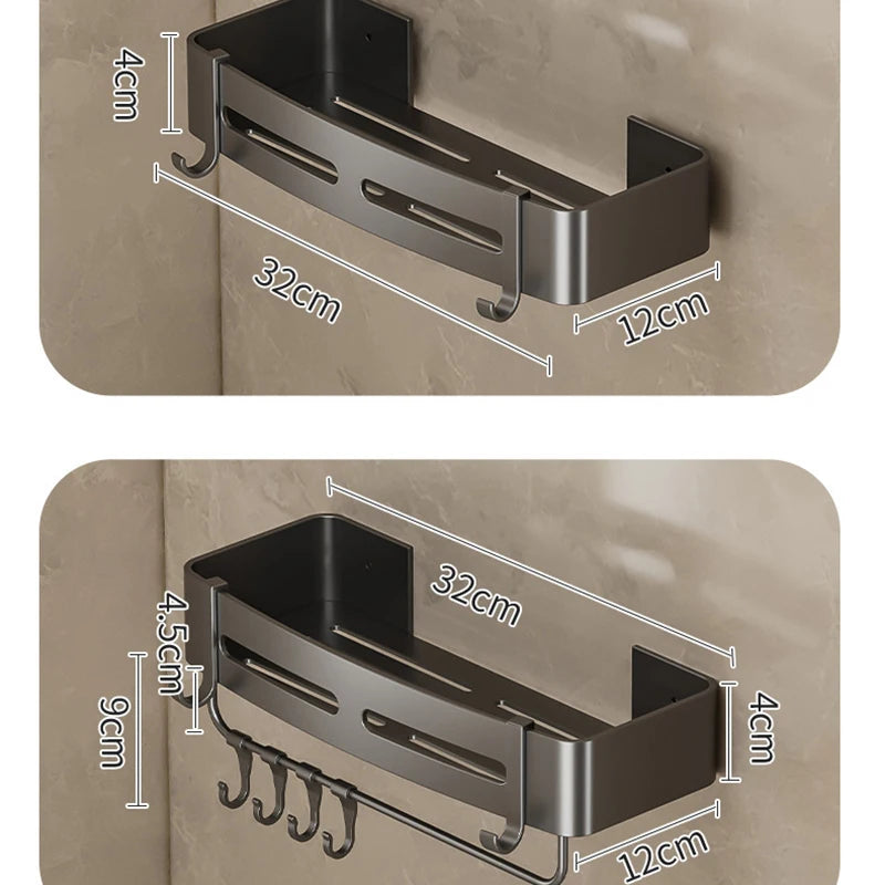 Triangular Wall-Mounted Shelf for Bathroom Or Toilet Area Rectangle Additional Balcony Storage Space for Small Bathrooms