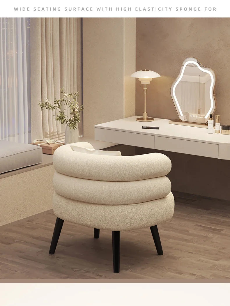 Modern Living Room1-Person Sofa Comfortable Bedroom Fluff Armchair Nordic Simple Nail Salon Makeup Chair Dressing Table Stool