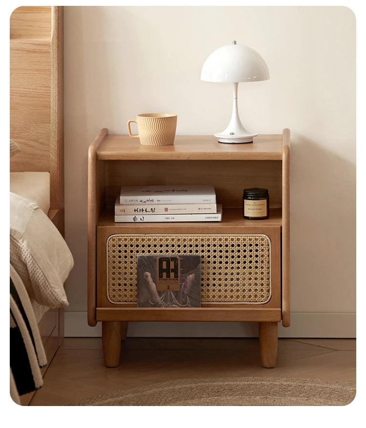 Chinese Vintage Nightstands Simple Rustic Mid Century Classic Nightstands Bedroom Hidden Storage Meubles De Chambre Furniture