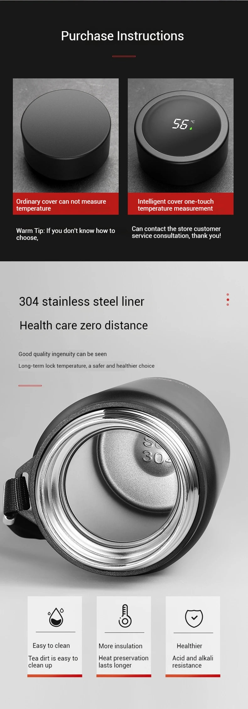 1000ml Thermal Keep Cold Water Hot Water Bottle Thermos Flasks Stainless Steel Thermos Water Tea Coffee Vacuum Bottle Drinkware