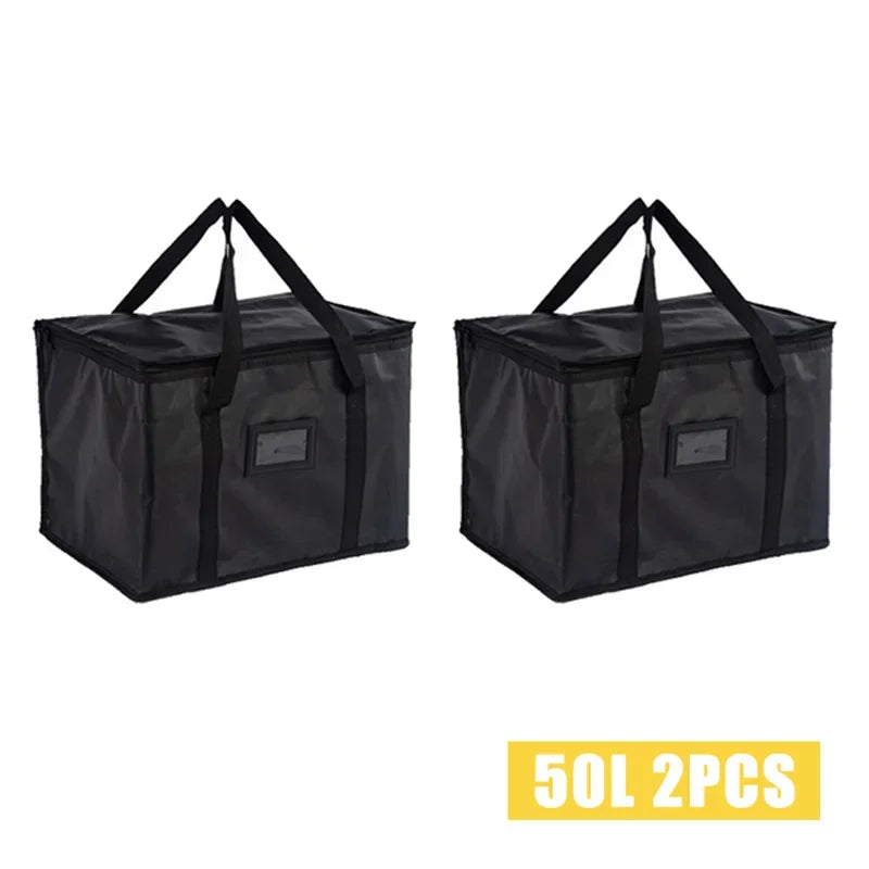 16L-70L Insulated Thermal Cooler Bag Insulation Keep Cold Large Capacity Portable Lunch Bag Zip Picnic Camping Tin Foil Food Bag