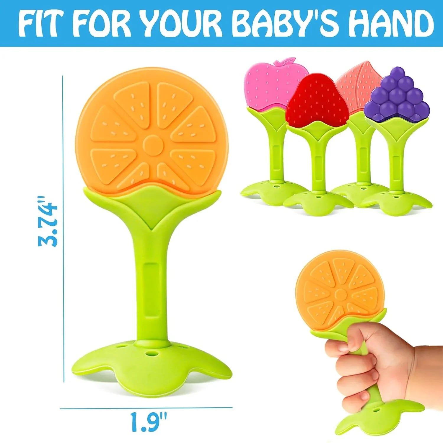 Teething Baby Toy Silicone Teether for Teeth Babies Accessories Newborn Fruit Sucking Chew Toys For Newborn Baby BPA-Fre Gift