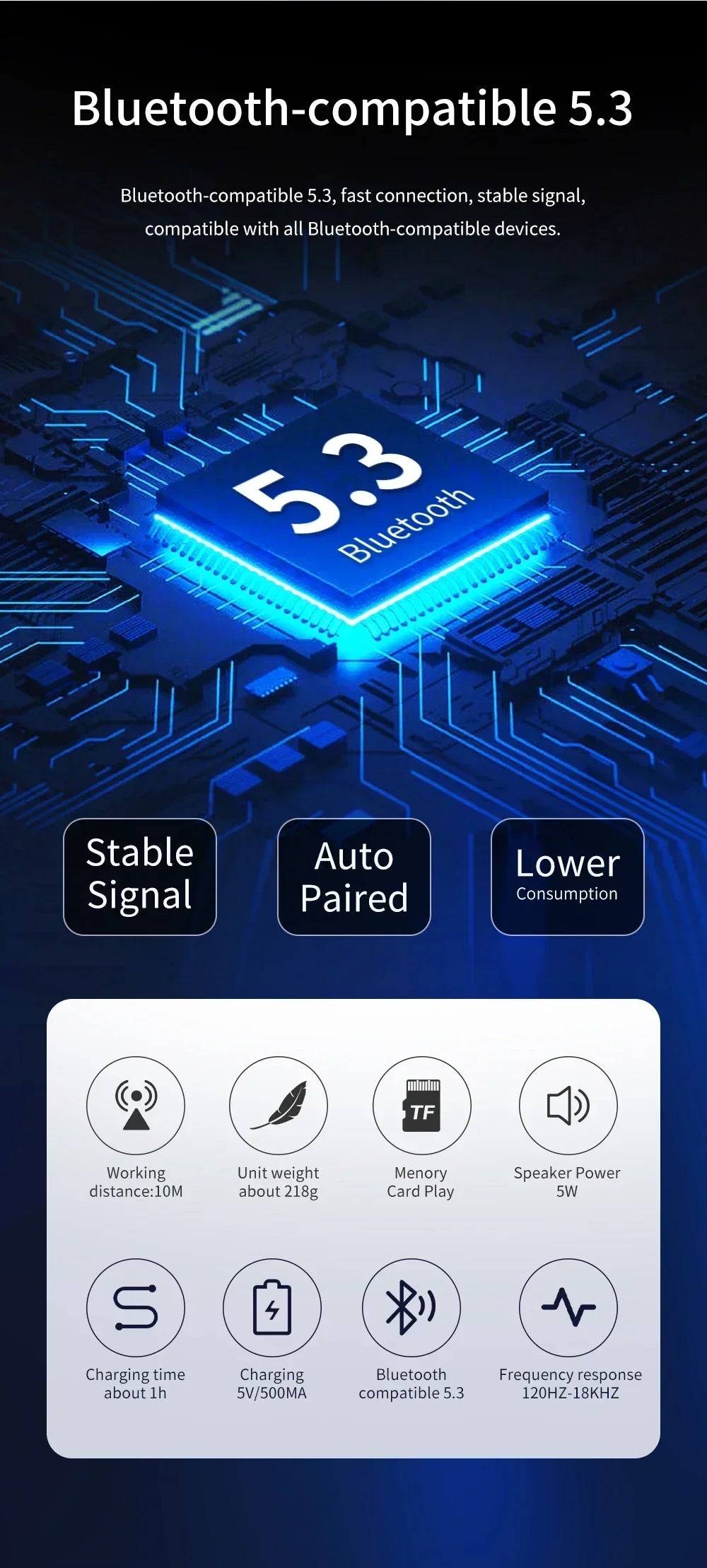 T&G TG659 Mini Wireless Powerful Waterproof Bluetooth Speaker TWS Bluetooth 5.3 Sound Box HIFI Loudspeaker Support TF Card Radio