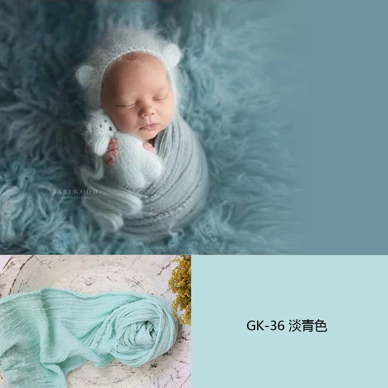 Newborn Photography Props Soft High Stretchable Cotton Seersucker Wrap Baby Posing Aid Photoshoot Props Babies Photo Accessories