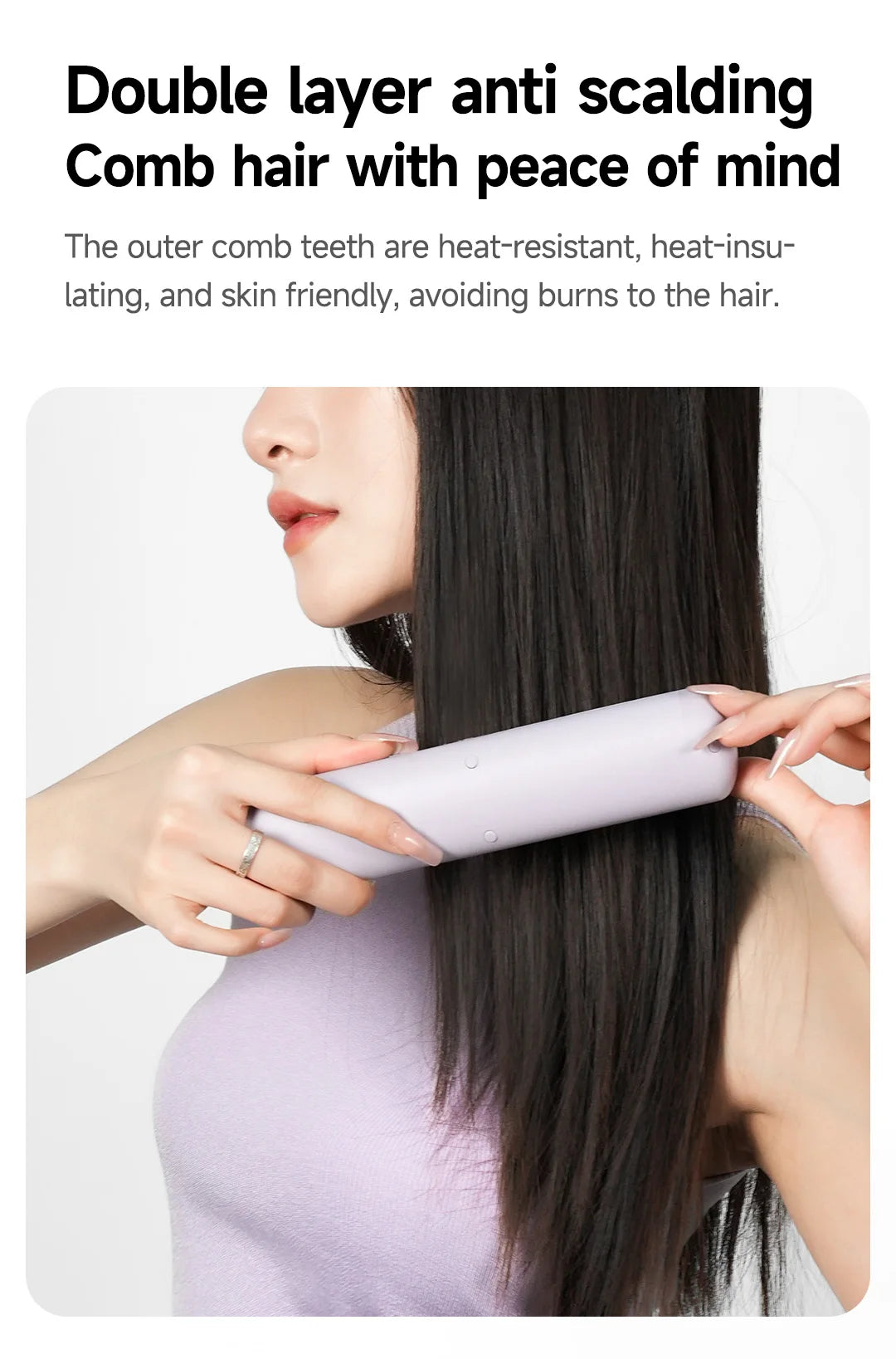 DOCOLAB Cordless 2-in-1 Straight Hair Comb & Curler Negative Ion USB Charging 30s Heat Up Travel-Friendly Styling Brush