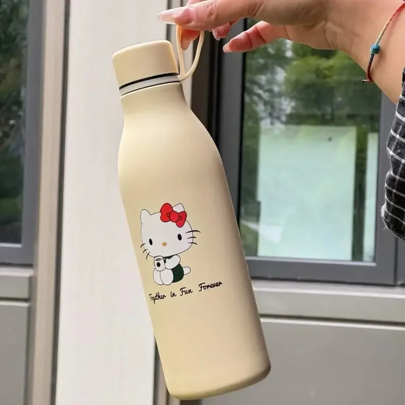 Hello Kitty Stainless Steel Mug Cute Portable Student Min Sports Cup for Outdoor Gift Replica Kitchen Dining Bar Drinkware