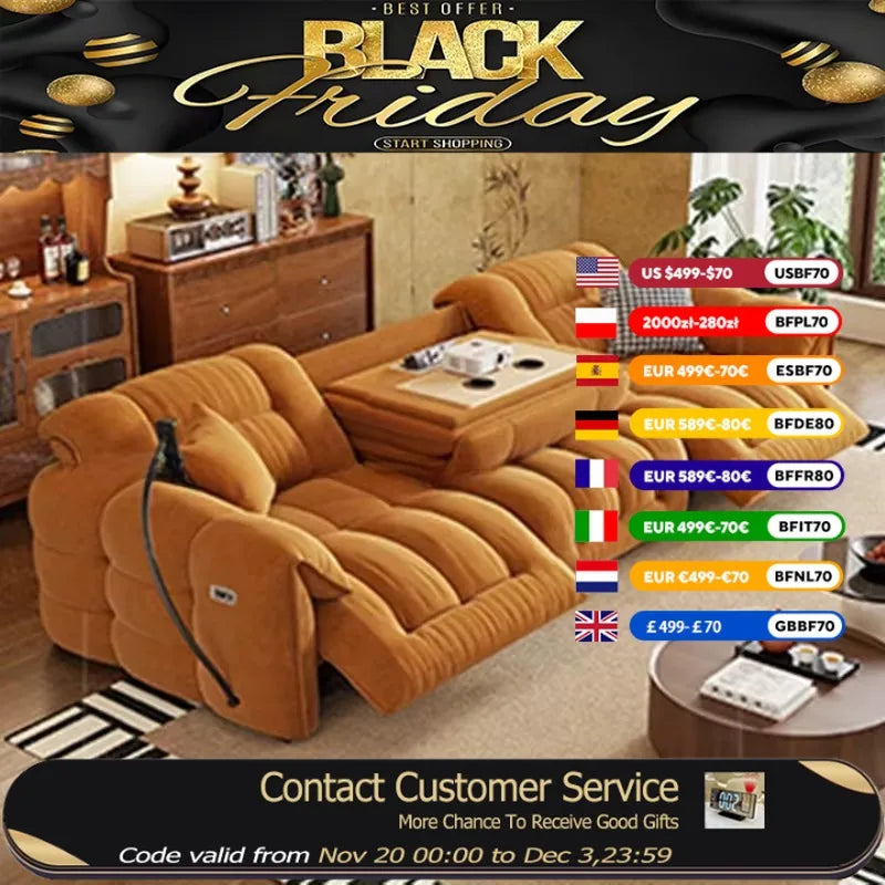 Italian Loveseat Electric Sofa Modern Luxury Designer Apartments Lazy Couch Recliner Sleeper Divano Soggiorno Furniture Home