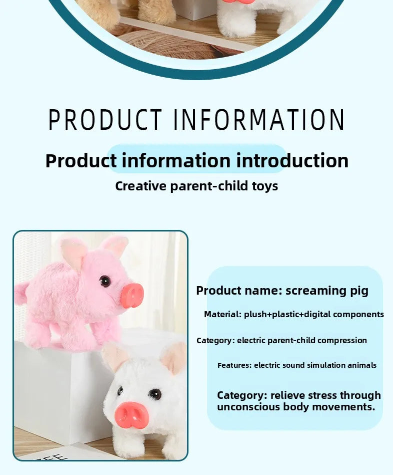Electric Plush Leash Pig Simulation Called Walking Swing Electronic Pet Play House Doll Children's Toyshuggywuggytańczący kaktus