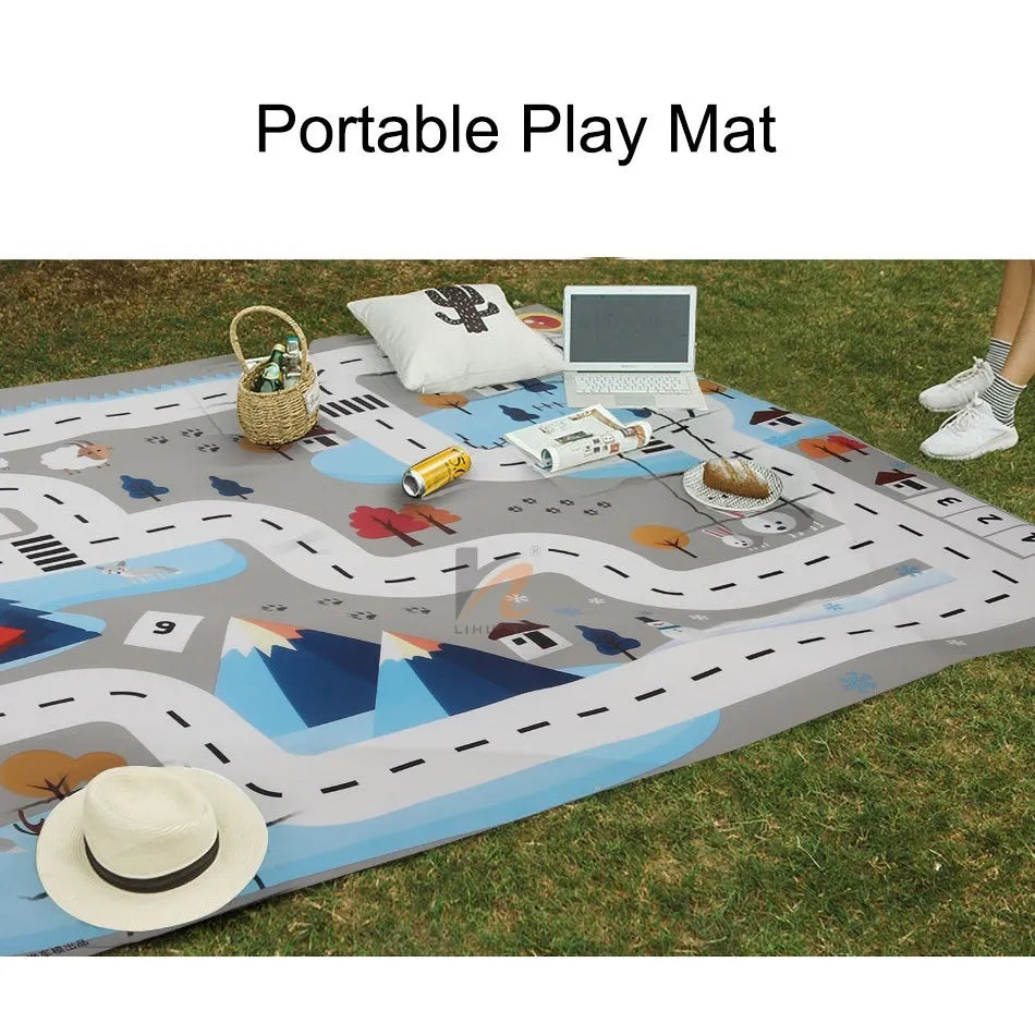 130*100cm Baby Crawling Mat for Children Cartoons Traffic Rug Indoor Toys City Road Carpet Kids Game Little Girl and Boy Playmat