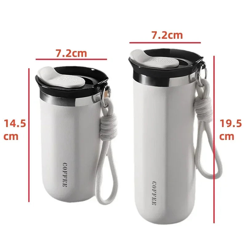 JUSTINLAU Business Thermal Mug Insulated Water Cup Stainless Steel Portable Cold Coffee Cup Gift Cup Leakproof Travle Drinkware
