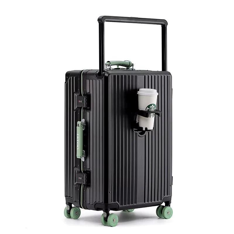 KLQDZMS Carry-on Travel Luggage 20"24"28 Inch Aluminum Frame Large Capacity Trolley Case PC Boarding Box Multi-function Suitcase