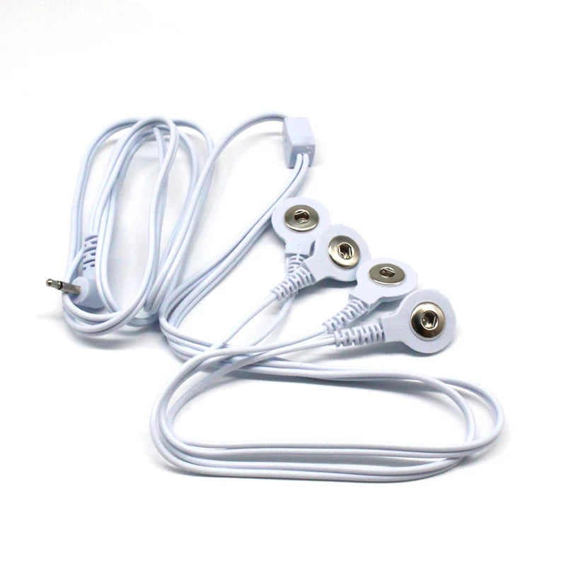 2 Way+4-Way Machine Massager Button Cable Electrode  Electrode PadsStandard Connection Massage  for  TENS Unit Lead Wires Cables