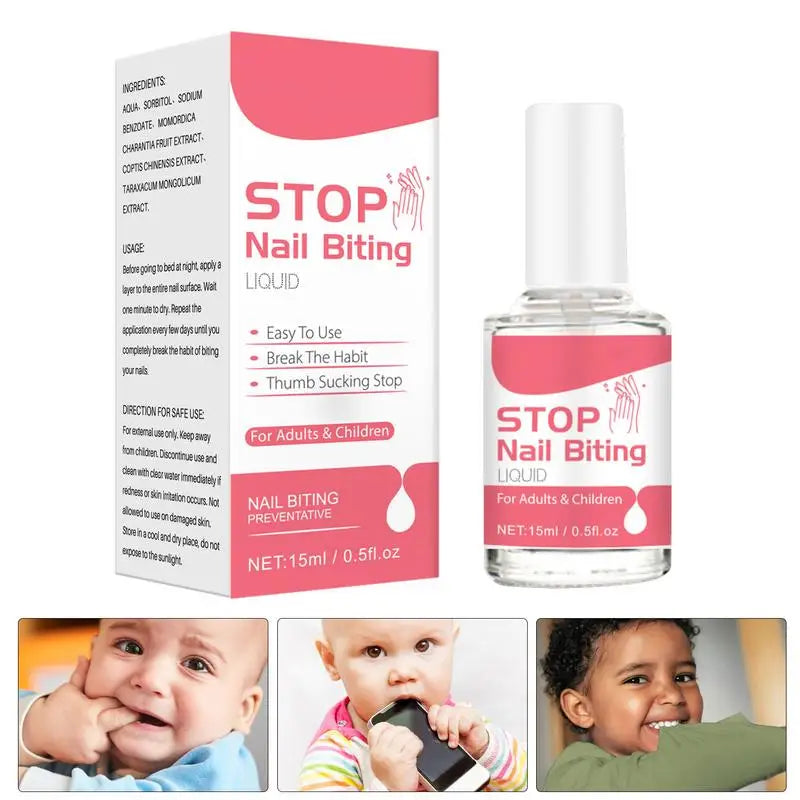 15ml Liquid To Stop Nail Biting 0.5fl oz Anti Bite Nail Polish Anti Nail Biting For Kids Care For All Ages Stop Thumb Sucking