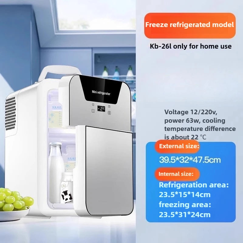 ‌Dual-Core Cooling Car Refrigerator Portable Fridge Home 35dB Low-Noise Breast Milk Chiller Office Solution w/Layered Storage