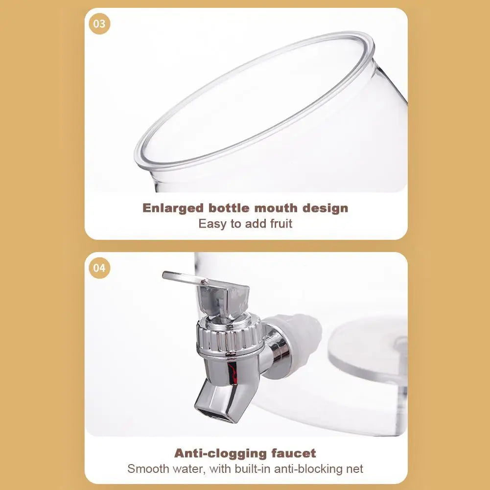 3L/5L PET Cold Water Kettle With Tap Tea Pots Dispenser Jug Juice Pitcher Pot For Refrigerator Drink Drinkware Cold Water Bucket