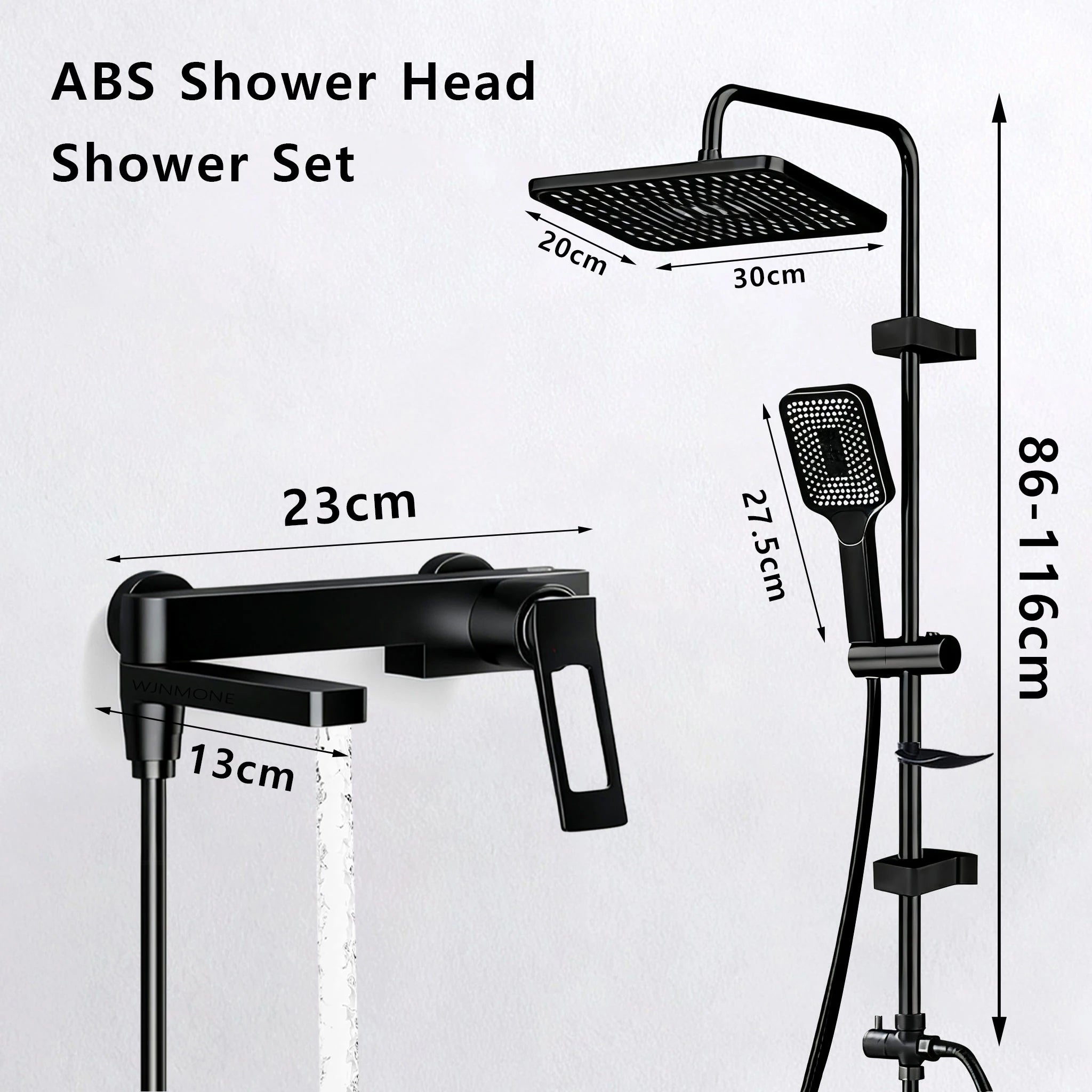 High Quality Solid Brass Bathroom Bathtub Shower Faucet Set Wall Mounted Rainfall Mixer Water Tap Black Split Shower System Kits
