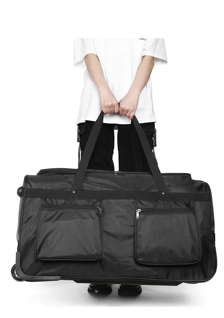 Large Capacity 150L Rolling Luggage Trolley Bags with Wheels Waterproof Oxford Duffel Bag Wheeled Bag Travel Suitcase Luggage